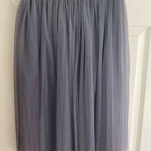 Needle & Thread Blueish Grey Midi Skirt